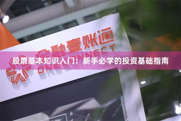 股票基本知识入门：新手必学的投资基础指南