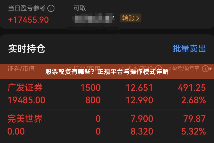 股票配资有哪些？正规平台与操作模式详解